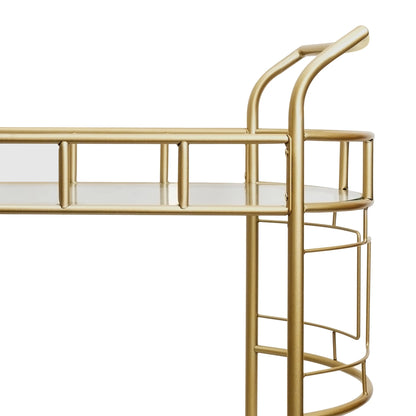 Better Homes & Gardens Fitzgerald Bar Cart with Matte Gold Metal Finish, 2-Tiers