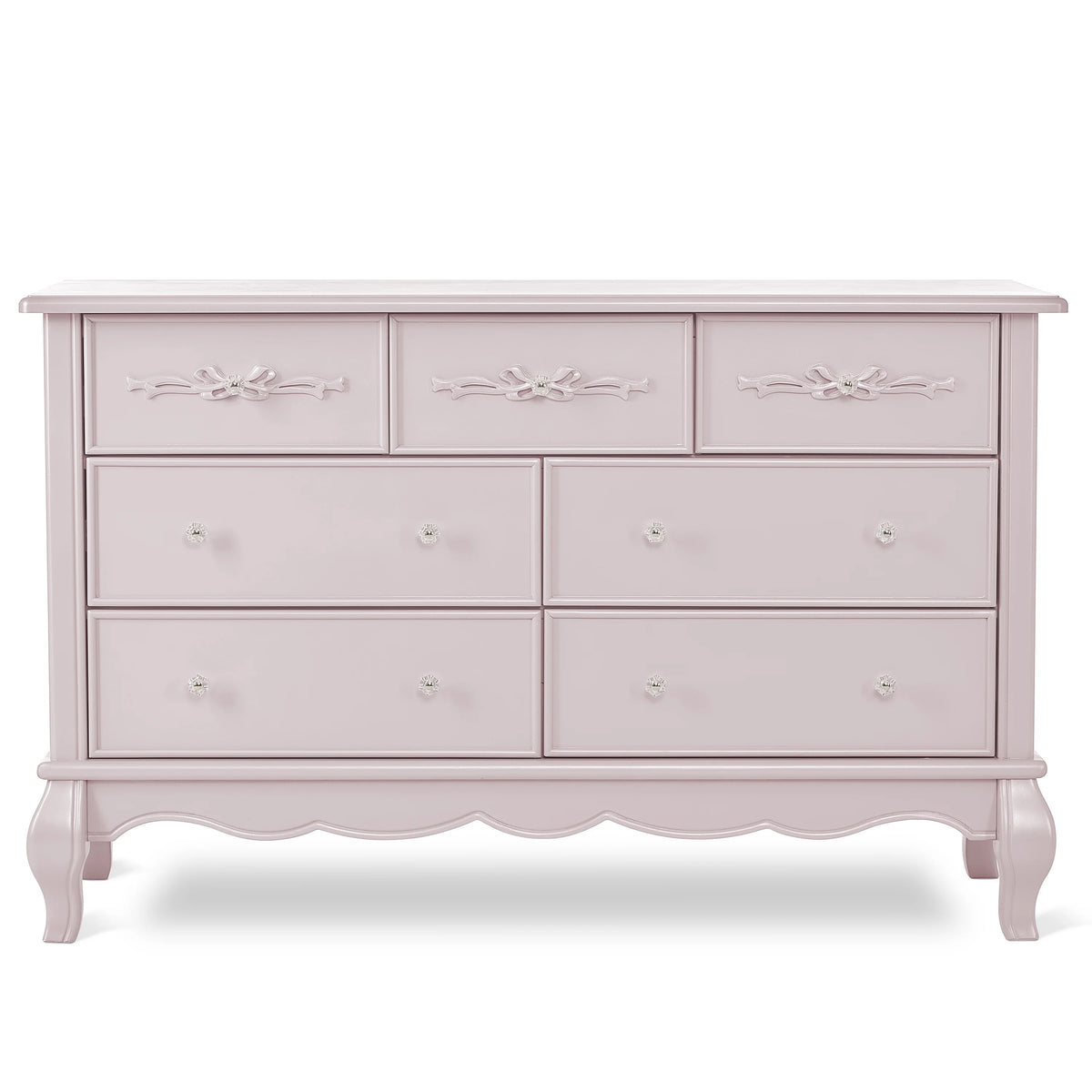 Evolur Aurora 7-Drawer Double Dresser in Ivory Lace, Spacious Drawers