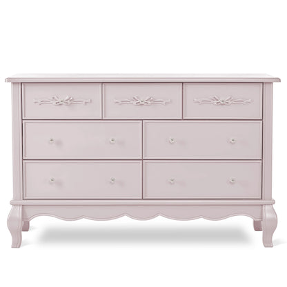Evolur Aurora 7-Drawer Double Dresser in Ivory Lace, Spacious Drawers