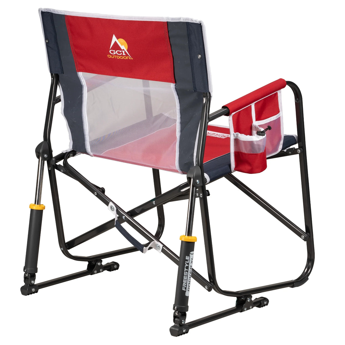 GCI Outdoor Freestyle Rocker XL Oversized Foldable Rocking Camp Chair, Pewter
