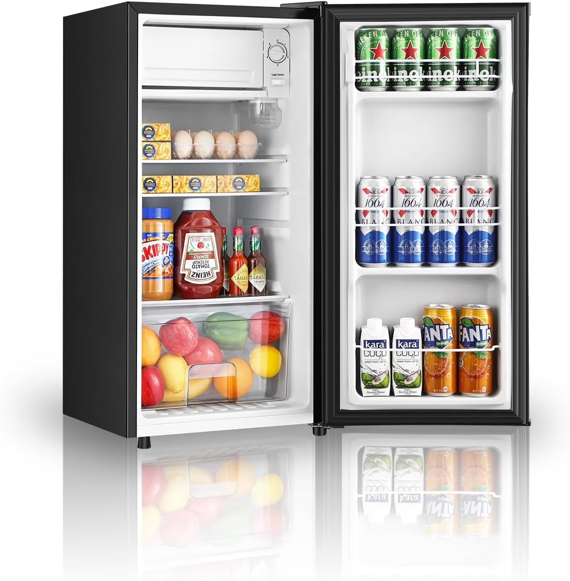 HUMSURE 3.1 Cu.ft Mini Fridge with Freezer, Single Door Compact Refrigerator for Dorm, Office
