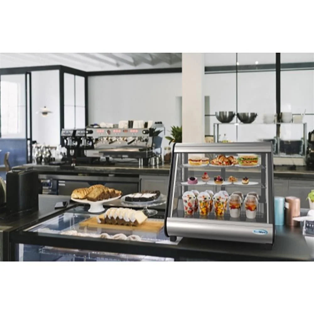 KoolMore - CDC-5C-BK 35" NSF Commercial Countertop Refrigerator Display Case Merchandiser with LED Lighting - 5.6 cu. ft, Black and Stainless Steel (858154008317)