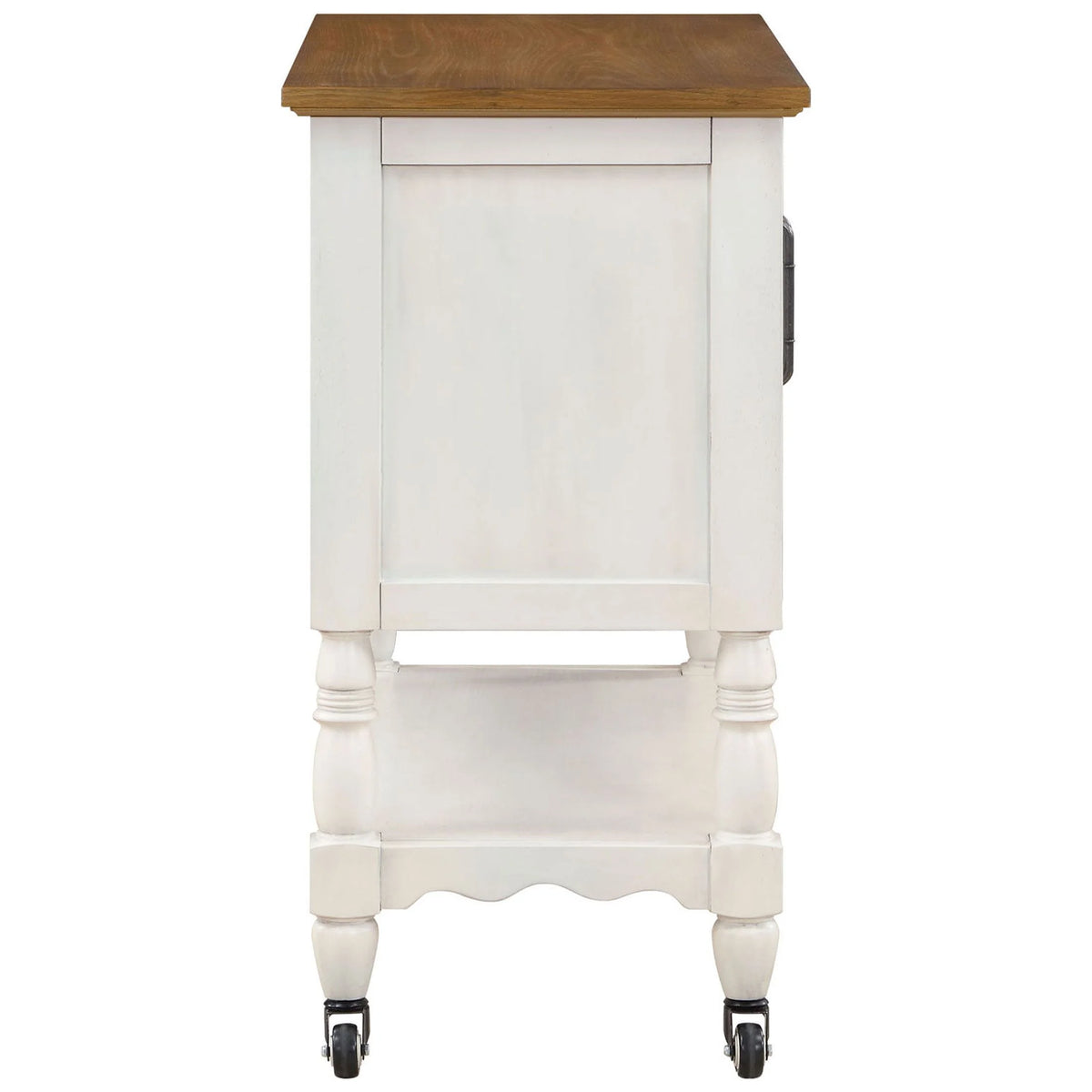 The Pioneer Woman Two-Tone Kitchen Cart Made With Solid Wood Frame, White