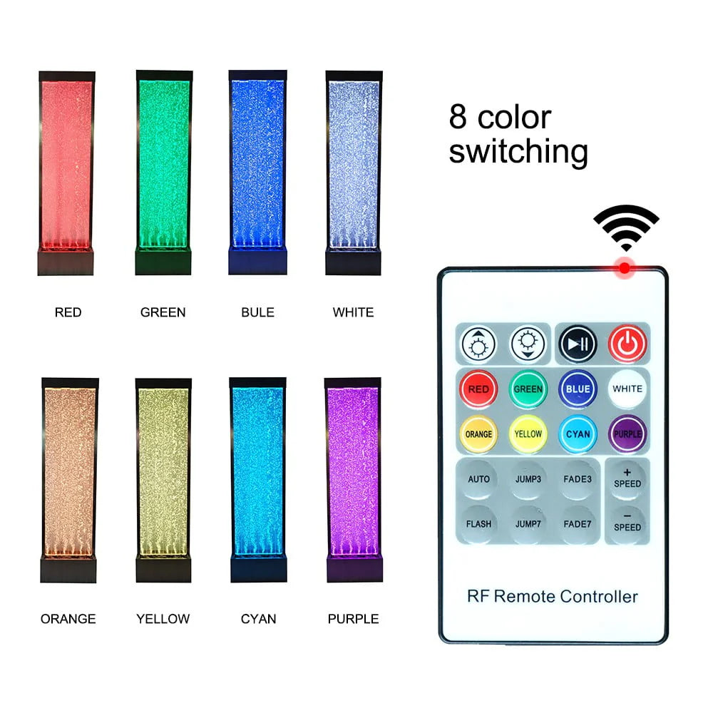 72'' Acrylic Bubble Fountain, Standing Bubble Panel, Color Lights/Remote Ctrl