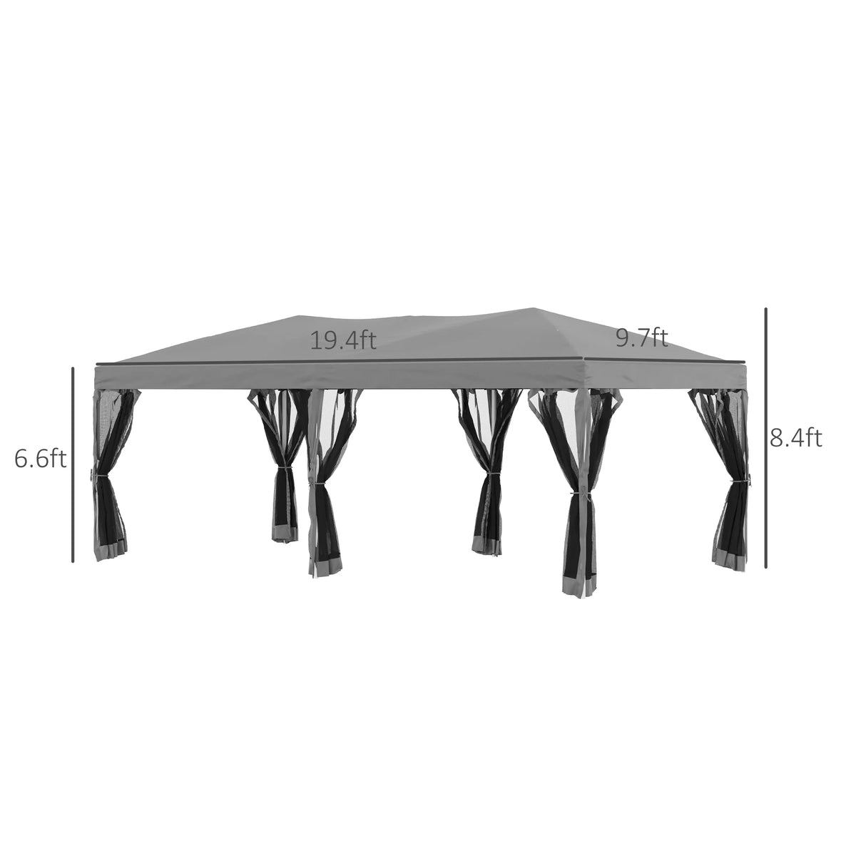 Outsunny 10' x 20' Pop Up Canopy Tent with Netting, Heavy Duty Large Party Tent, Instant Sun Shelter with Carry Bag for Backyard Garden Patio, Beige