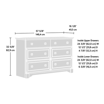Sauder Palladia 6-Drawer Bedroom Dresser, Vintage Oak Finish