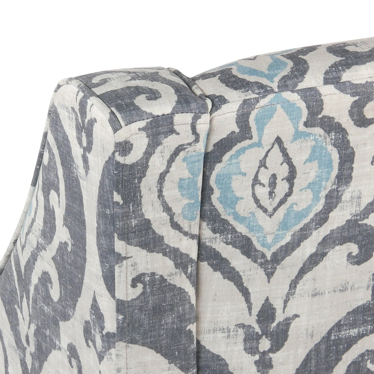 HomePop Classic Swoop Accent Chair - Blue and White Damask