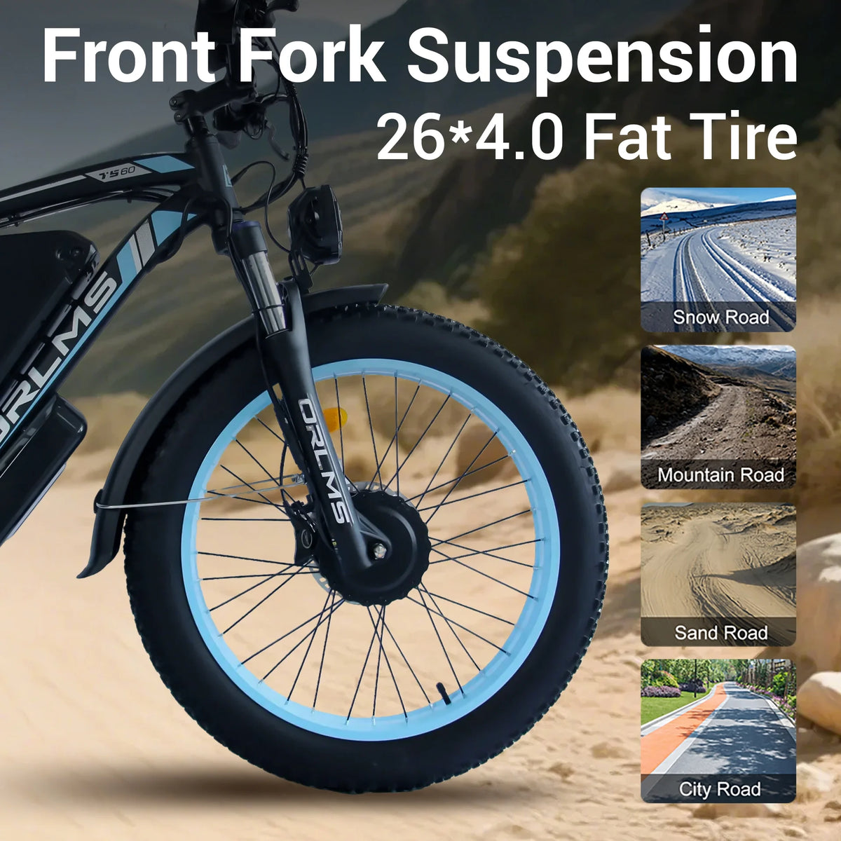 5000W (Peak) Electric-Bike for Adults, 60V 25AH Battery Electric Motorcycle, Dual-Motor-Ebike 50MPH Ebike, 26*4.0 Fat Tire Electric-Bicycle, AWD 21-Speed Mountain Bike for All-Road UL 2849