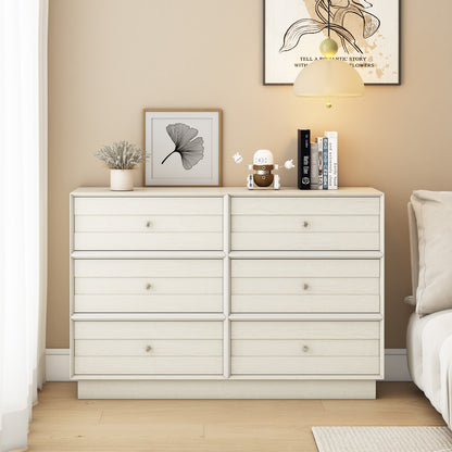 May Color Large White 3 Drawer Dresser Set of 2 with Fluted Panel, Modern Chest of Drawers with Silent Slide Drawers, Wood Accent Nightstand with Storage for Bedroom Living Room, Hallway