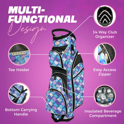 Womens Golf - Taboo Fashions 14 Way Lightweight Ladies Cart Bag (Posh Pink)