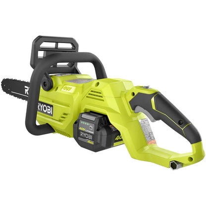 Ryobi 14" 40V Battery Powered Chainsaw, Brushless Motor for Gas-Like Power