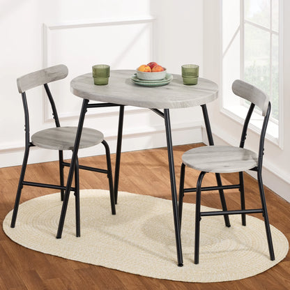 Best Choice Products 3-Piece Modern Oval Dining Table Set, Small Kitchen Dinette w/ 2 Chairs - Black/Black