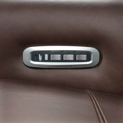 Flexsteel Griffin Italian Leather Power Reclining Sofa with Power Headrests