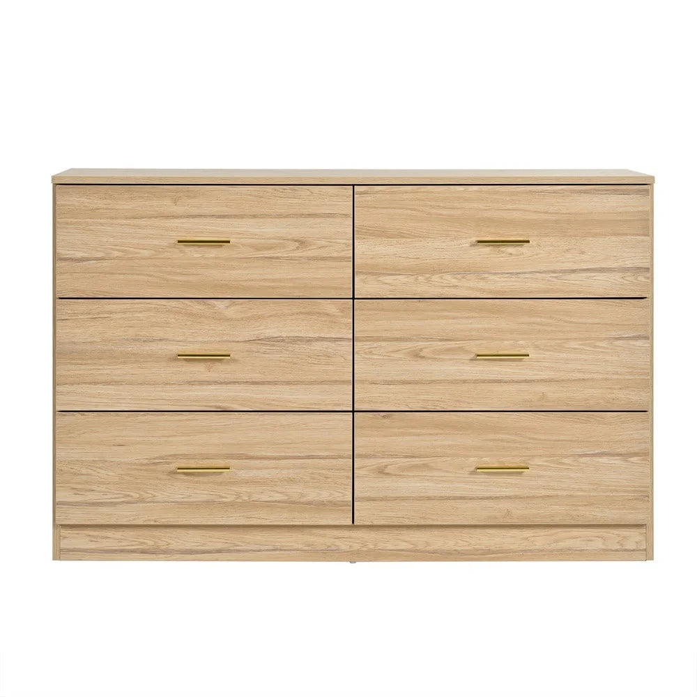 Kadyn Modern 6 Drawer Dresser Wood Cabinet,Dresser for Bedroom, Kitchen Storage Cabinet with Drawers, Chest of Drawers(Black)