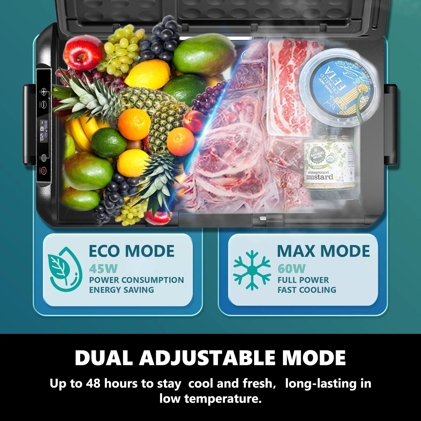 Simzlife 12 Volt Refrigerator, 19QT(18L) Portable Car Refrigerator, -4℉~68℉, 12/24V DC & 110-240V AC, Mini Fridge for RV Camping, Travel, Truck, Home, Black