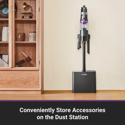 Eureka Stylus Elite Anti-Tangle Cordless Stick Vacuum Cleaner, 60 Minute Runtime, Auto-Empty Dust Station, Pet Hair, Multi-Surface, NEC490SE