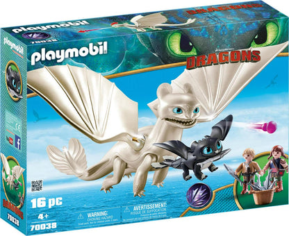 PLAYMOBIL How to Train Your Dragon III Light Fury with Baby Dragon and Children Action Figure Sets
