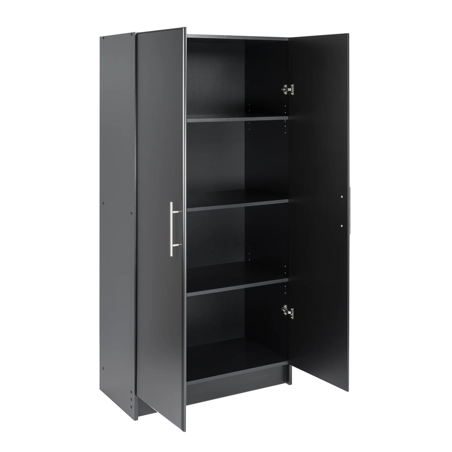 Prepac Adjustable Shelves Cabinet - Functional Tall Garage Table, 16"D x 32"W x 65"H Freestanding Garage Cabinet with 2-Doors, Espresso - EES-3264