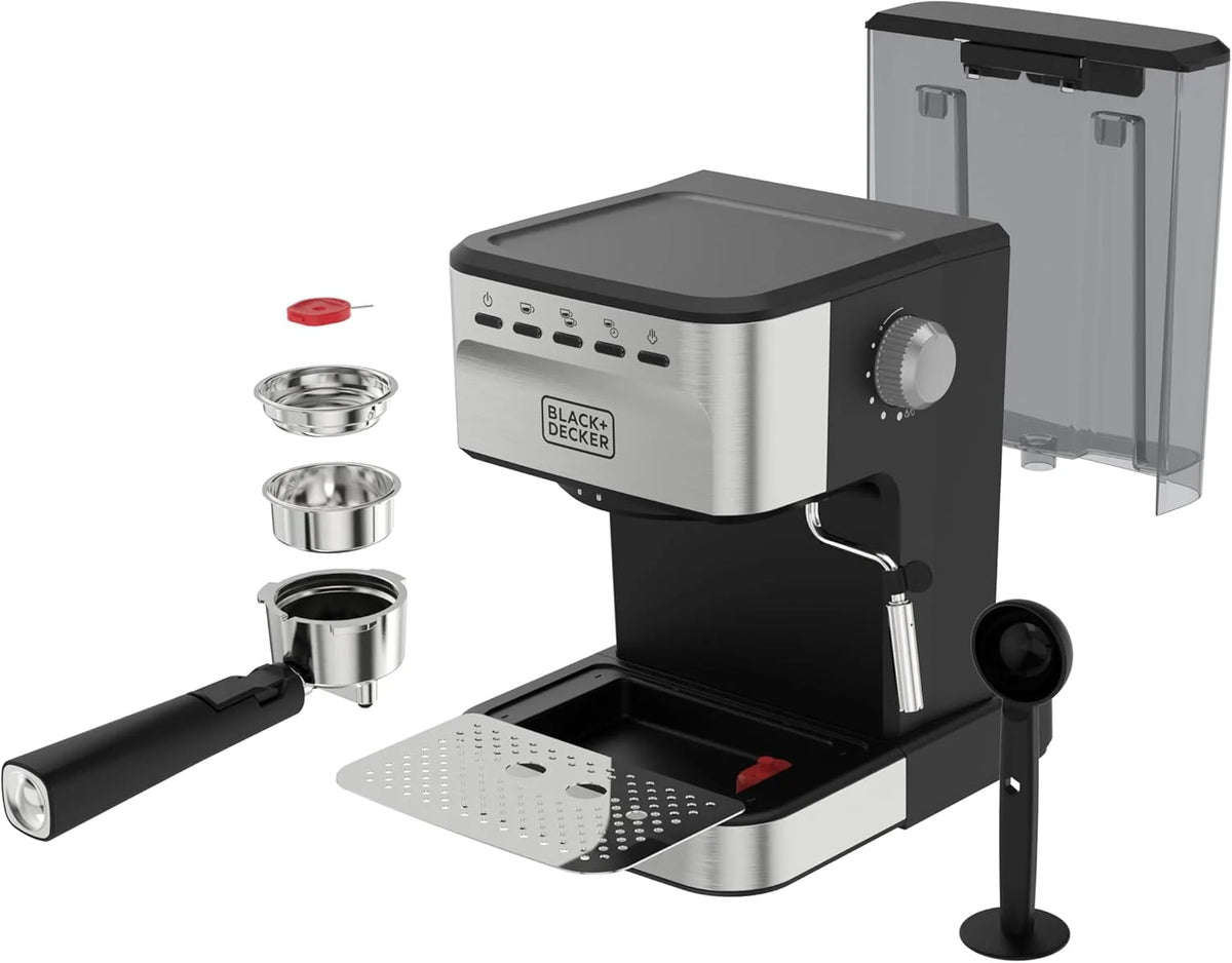 BLACK+DECKER 15-Bar Espresso and Cappuccino Maker, Stainless Steel