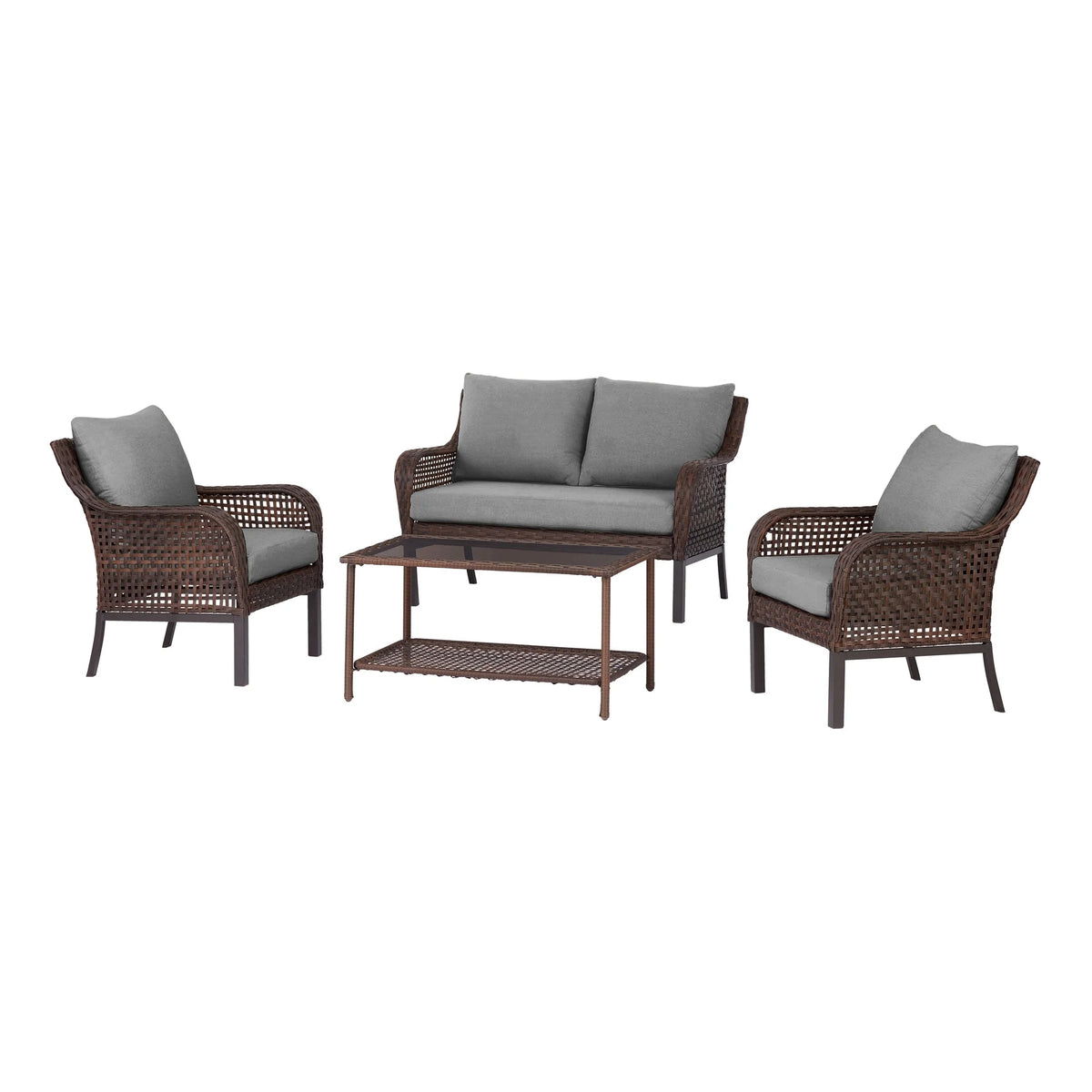 Mainstays Tuscany Ridge 4-Piece Conversation Set, Red