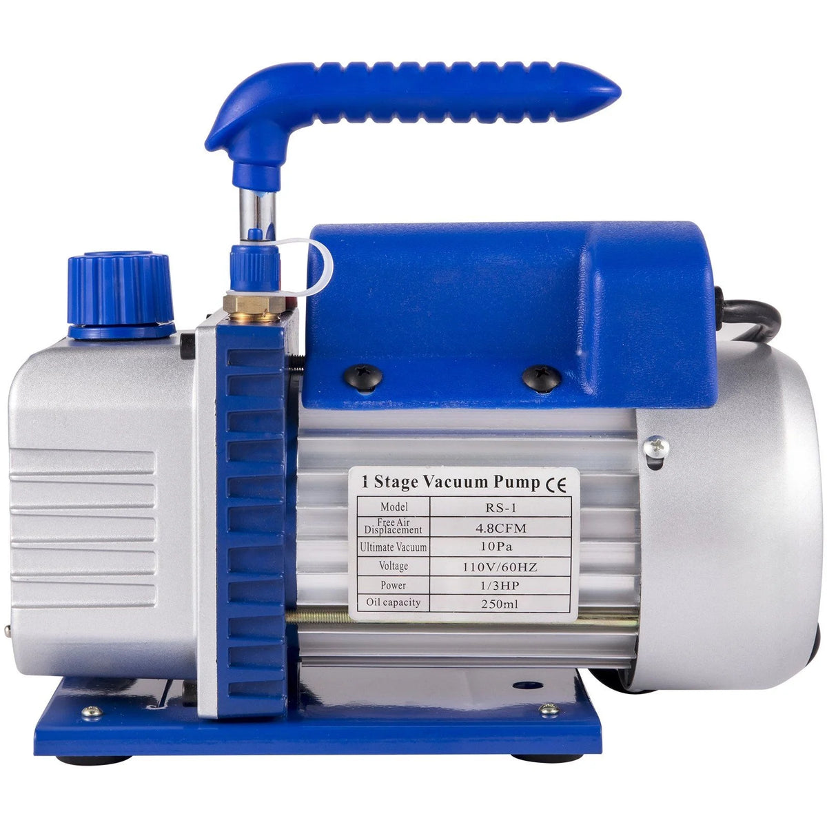 Vacuum Pump 4.8CFM 1/3 HP Single Stage HVAC A/C Refrigeration Kit 5PA Ultimate Vacuum Manifold Gauge Set R410A R134A R22 HVAC AC, 4-Way Manifold Gauge and Hose for Air Conditioning Systems