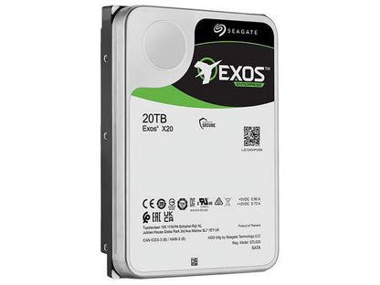 Seagate Exos X20 ST20000NM007D 20TB 7200 RPM 256MB Cache 3.5" Internal Hard Drive