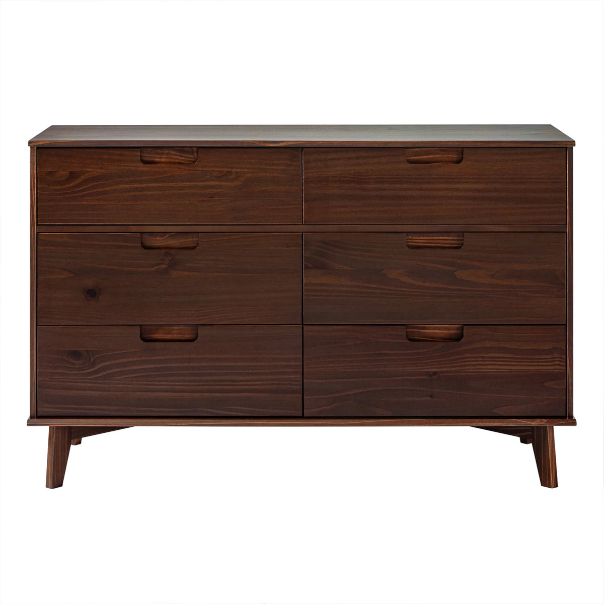 Walker Edison Sonoma 6-Drawer Solid Wood Caramel Dresser