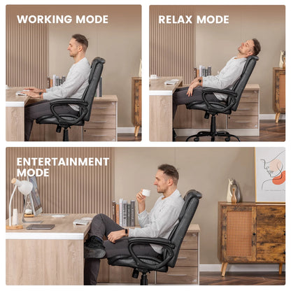 Mainstays Executive Ergonomic High Back Leather Home Office Desk Chair, Black