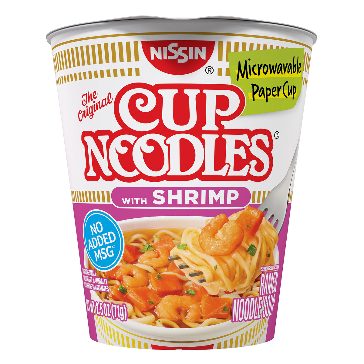 Nissin Cup Noodles, Shrimp, 2.5 oz, 24-count