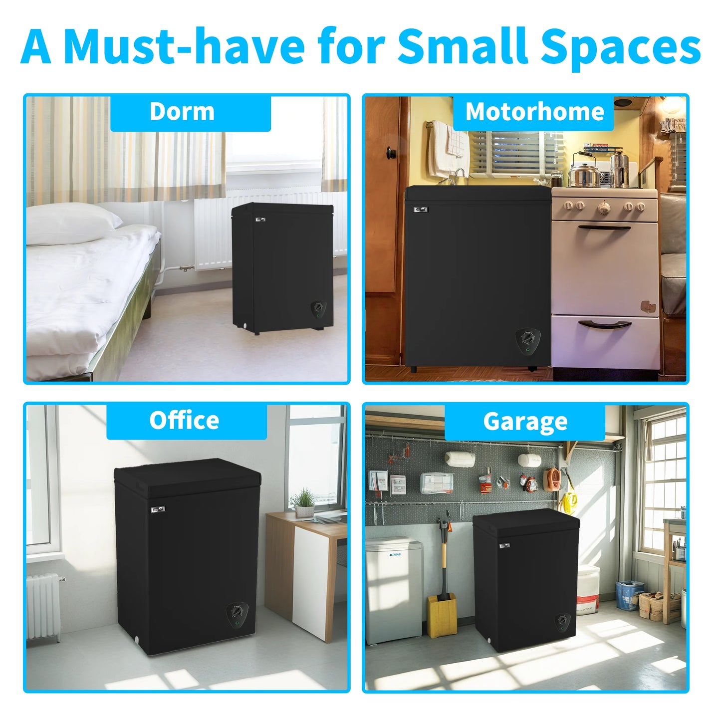 3.5 Cubic Chest Freezer, Compact Deep Freezer with Top Open Door and Removable Storage Basket, 7 Gears Temperature Control, Energy Saving, for Office Dorm or Apartment