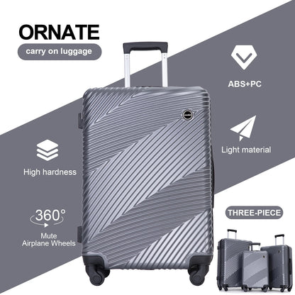 Tripcomp Luggage 3 Piece Set,Suitcase with Spinner Wheels Hardside Lightweight Luggage 20in24in28in.(Blue)