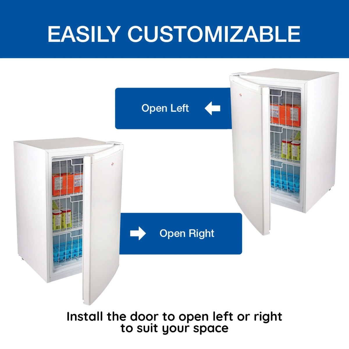 Koolatron 3.1 cu ft Upright Freezer, 88L Mini Freezer, White, Manual Defrost, Compact Design