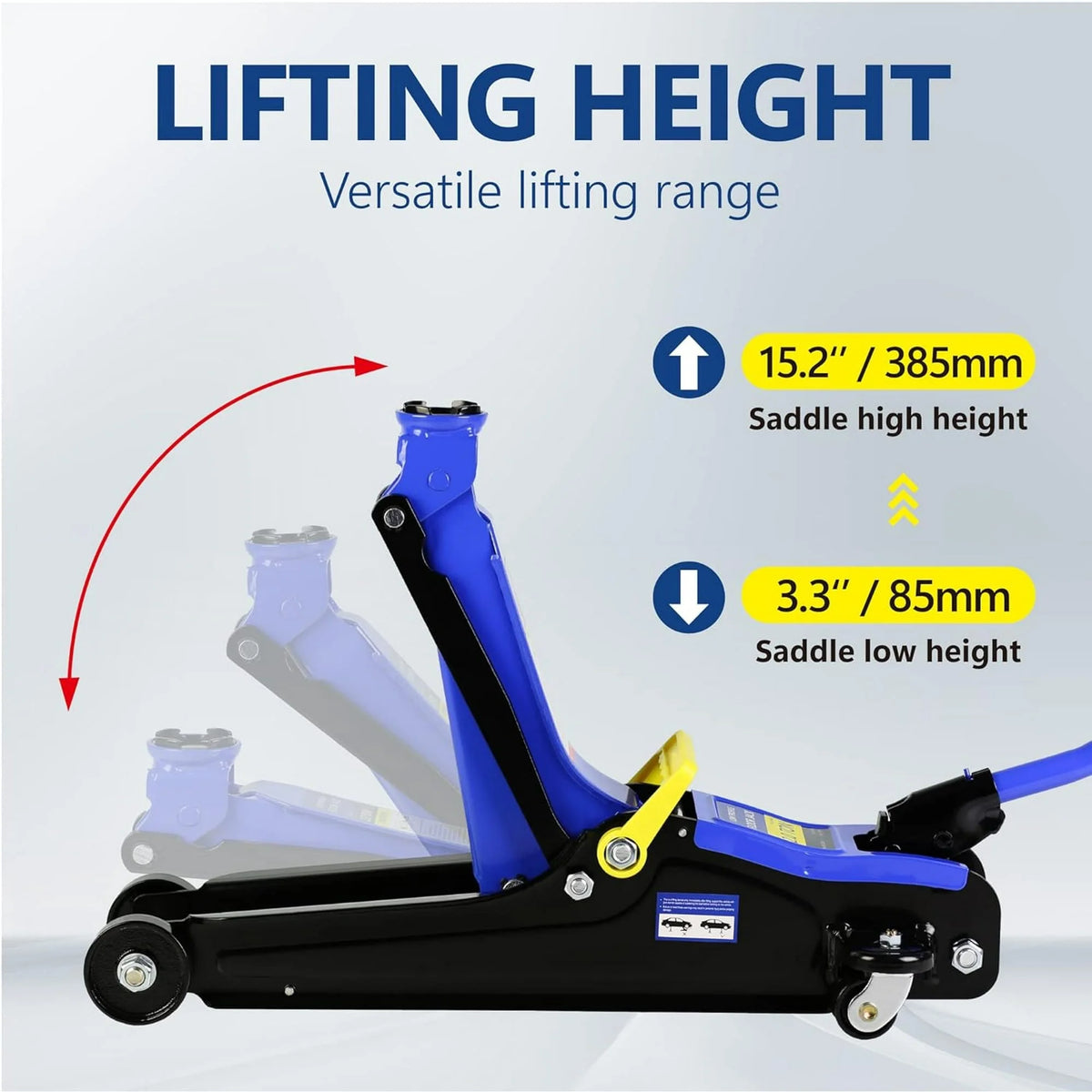 POVANLI Floor Jack, 2 Ton Low Profile Floor Jack, 3t jack stand Tire Repair Kit Heavy Duty Steel Racing Floor Jack with Single Piston Quick Lift Pump, Floor Jack Lifting Range 3.3"-15.2"