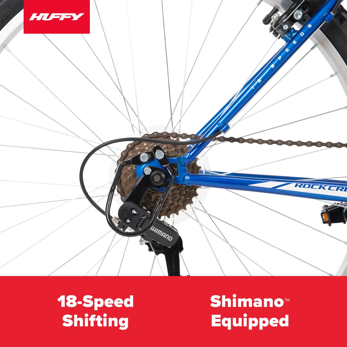 Huffy 26" Rock Creek Mountain Bike, Fits Riders 5'0"+, Blue, Adult, Men's