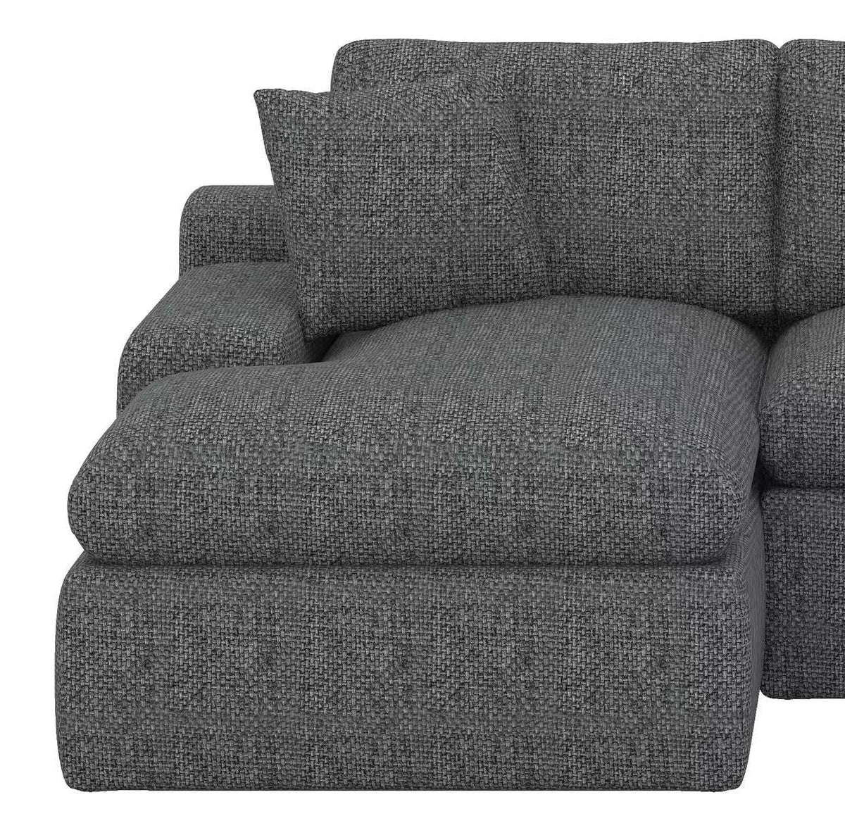 BEBPILOO Modular Chenille 107.9" Sofa with Flexible Configuration, Double - Layer Cushions, Deep Seating & Side Storage Pockets, Full-compressed Sofa for Living Room, Gray