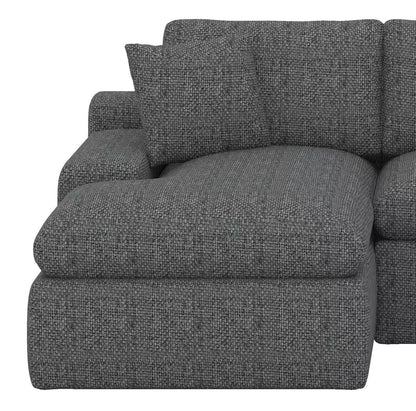 BEBPILOO Modular Chenille 107.9" Sofa with Flexible Configuration, Double - Layer Cushions, Deep Seating & Side Storage Pockets, Full-compressed Sofa for Living Room, Gray