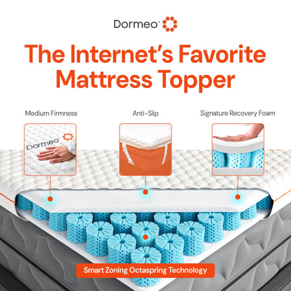 Dormeo Premium Mattress Topper Queen Bed Cooling Mattress Pad with Octaspring Technology