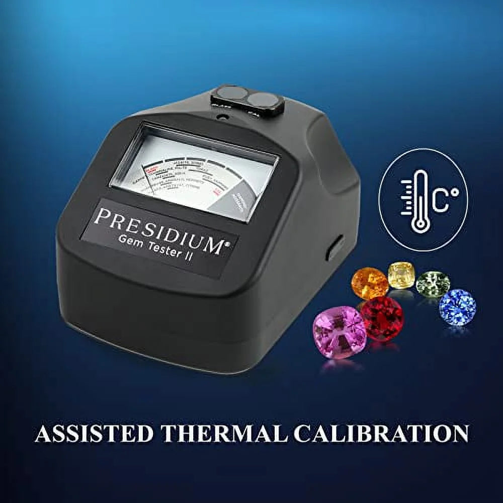 Presidium Instruments Gem Tester II with Assisted Thermal Calibration for Identifying Diamonds/Moissanites and Common Colored Gemstones