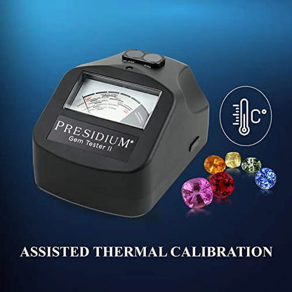 Presidium Instruments Gem Tester II with Assisted Thermal Calibration for Identifying Diamonds/Moissanites and Common Colored Gemstones