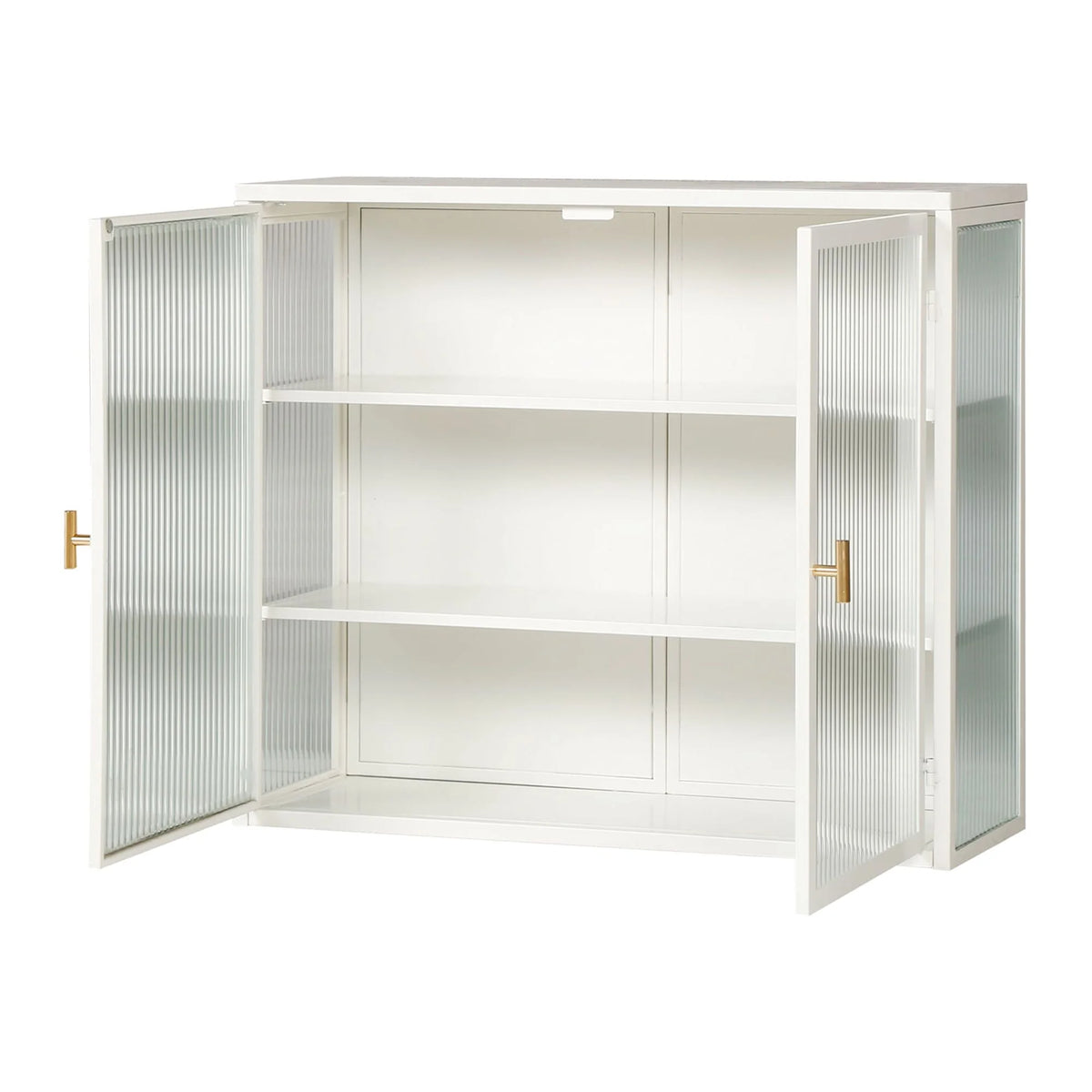 27.56"Modern Wall Cabinet with Glass Doors, Bathroom Cabinet with Featuring Three-tier Storage for Entryway Living Room, Bathroom or Dining Room, Mint Green