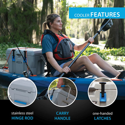 Lifetime 28 qt Bear-Resistant Camping Cooler, Premium High Performance, Ice Retention, Hard Cooler, 20 Can Capacity, Boulder Gray (91289)
