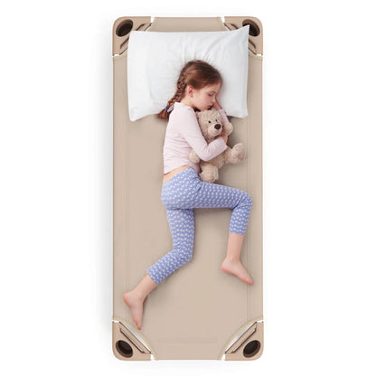 Costway Pack of 6 Kids Stackable Naptime Cot 52'' L x 23'' W Daycare Rest Mat Blue