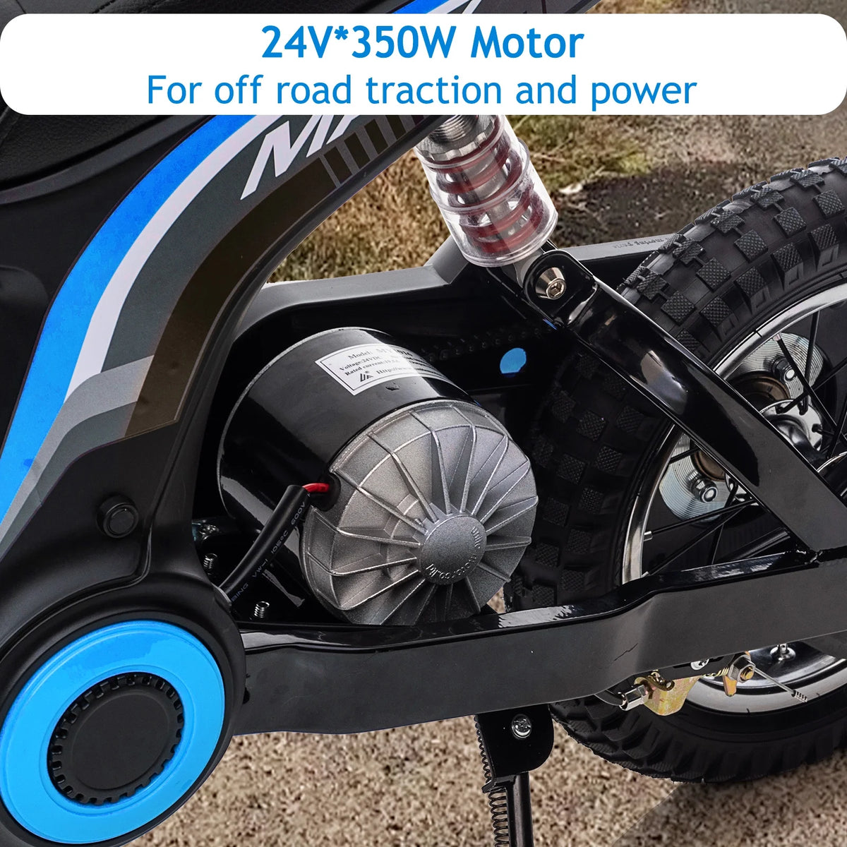 Kids Electric Dirt Bike,Electric-Powered Bike,2 Speed Settings,14.29 MPH Max,All-Terrain Electric Motorcycle for Ages 6-12,High-Speed Electric Dirt Bike for Kids,24V 350W