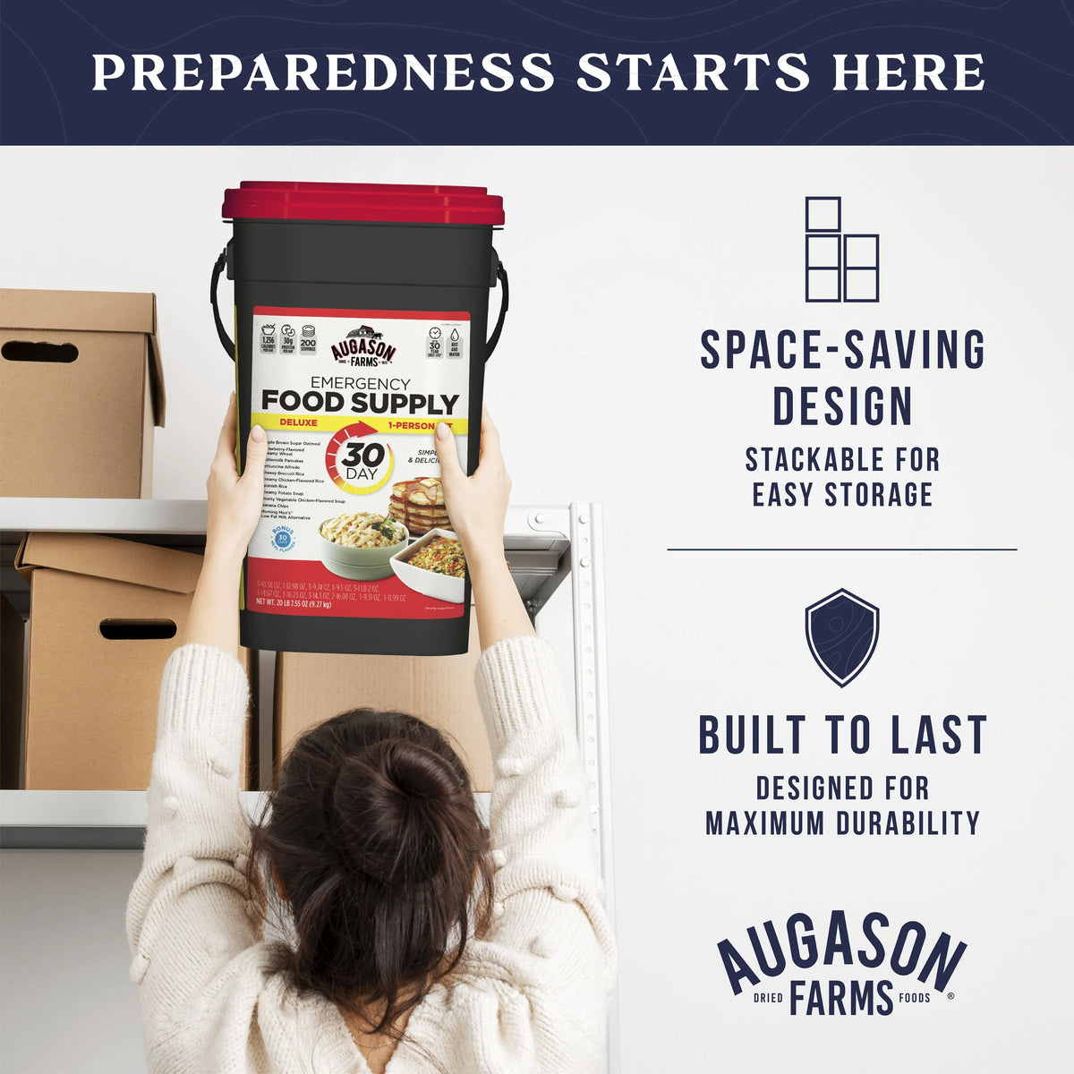 Augason Farms Deluxe 30-Day Emergency Food Supply, 20 lb 7.55 oz
