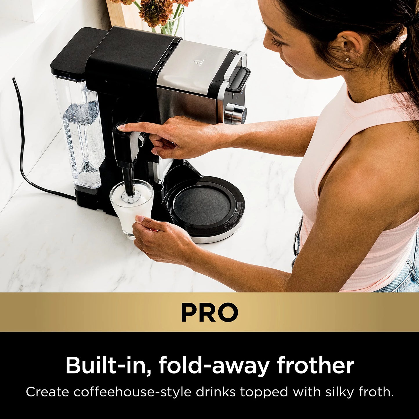 Ninja Drip Coffee Maker With K Cup Combo, DualBrew Pro Specialty Coffee System, Coffee Machine Compatible with K-Cup Pods, 12 Cup Single Serve Coffee Makers with Paper Filter, CFP301 Frother? F