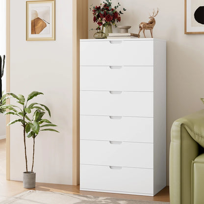 Homfa 5 Drawers Dresser, 23.6"W White Dresser, Modern Chest with Drawer for Bedroom
