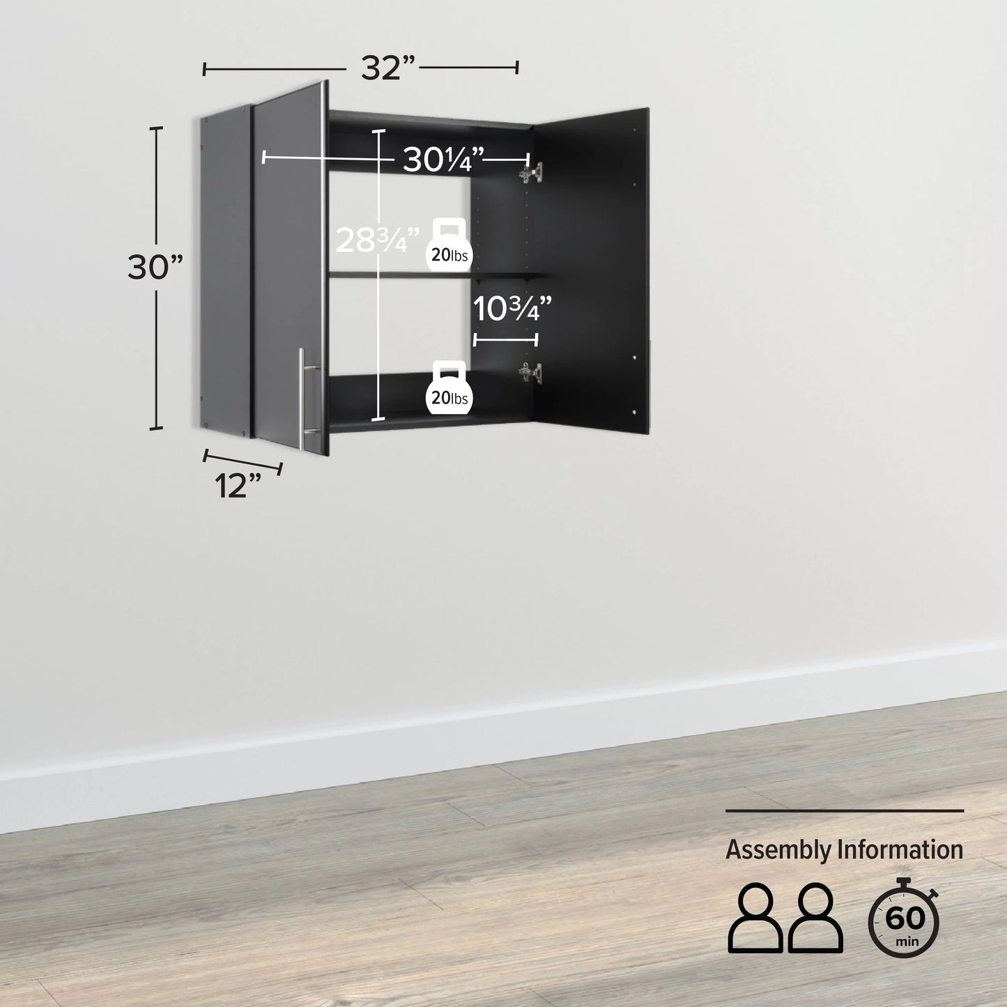 Prepac Elite 32" Wall Cabinet, White