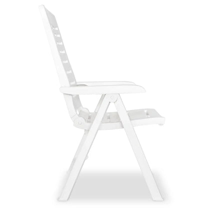 vidaXL Reclining Patio Chairs Outdoor Stack Dining Chair with Armrest Plastic