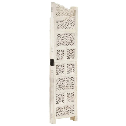 vidaXL Room Divider 4 Panel Folding Privacy Screen for Office Solid Wood Mango