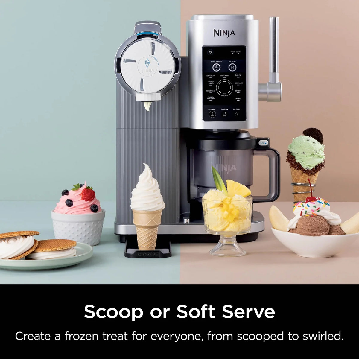 Restored Ninja CREAMi Swirl 13-in-1 Soft Serve Ice Cream Machine - Factory (Refurbished)